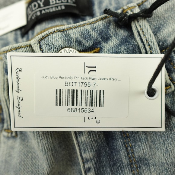 Judy Blue Jeans Womens 7/28 Denim Pin Tack Flare Mid Rise JB88655 Stretch Casual - Picture 10 of 12